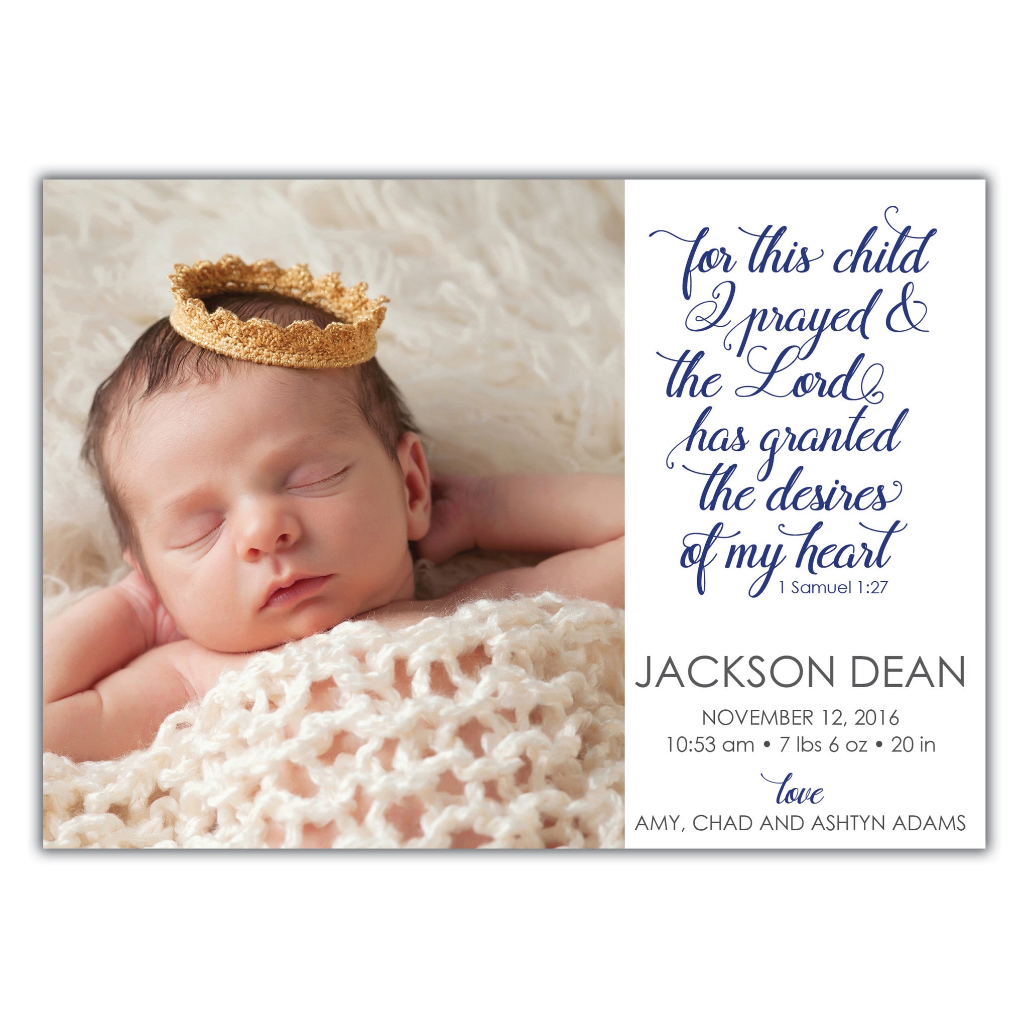 For this child I prayed