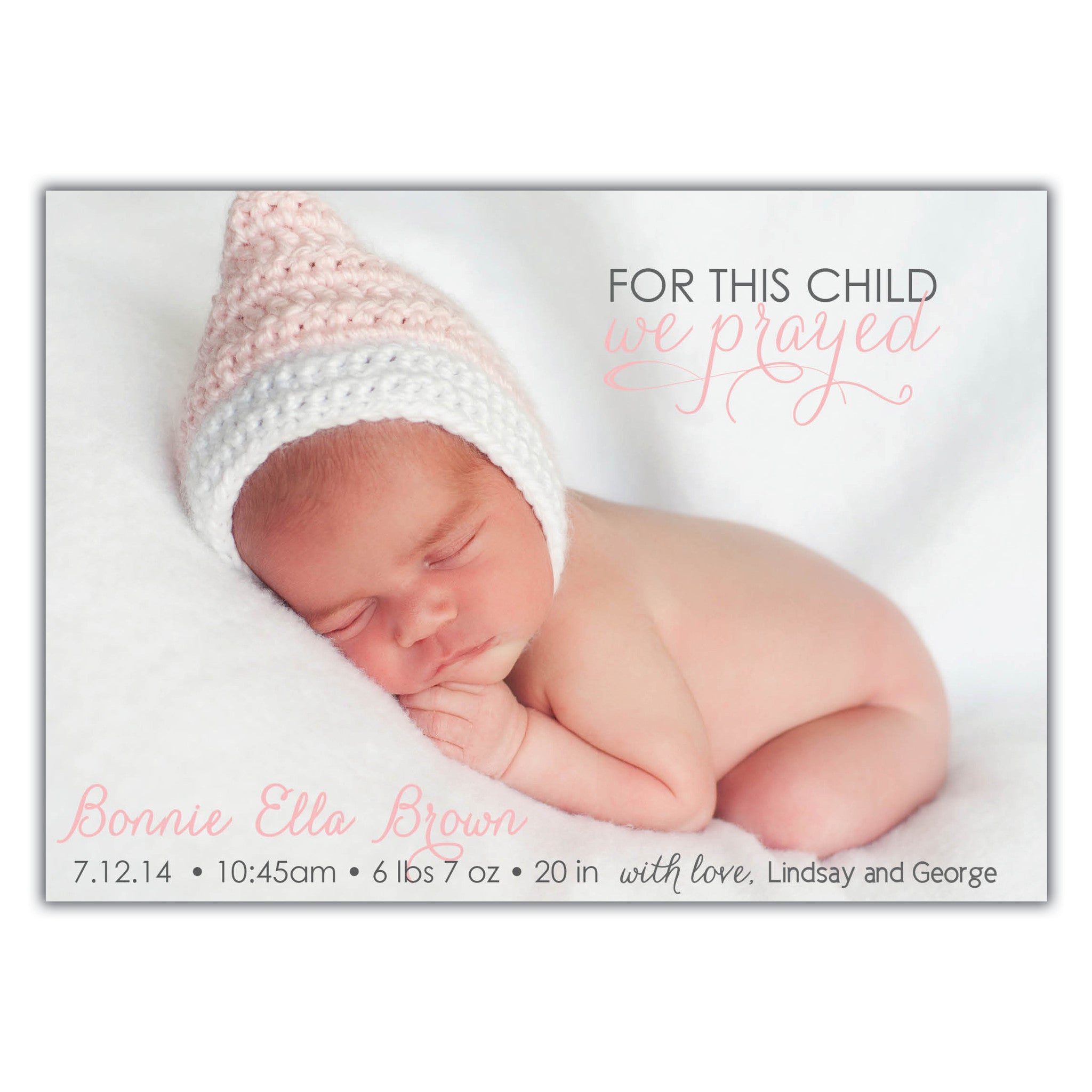 For this child we prayed