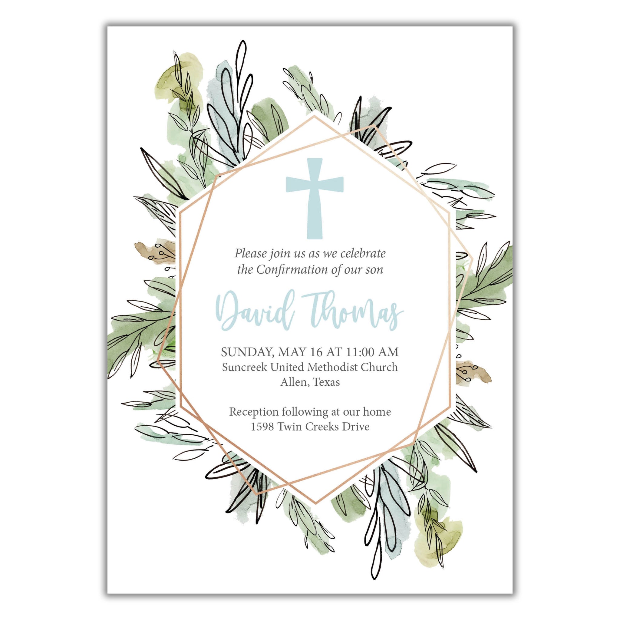 Geometric Baptism Invitation