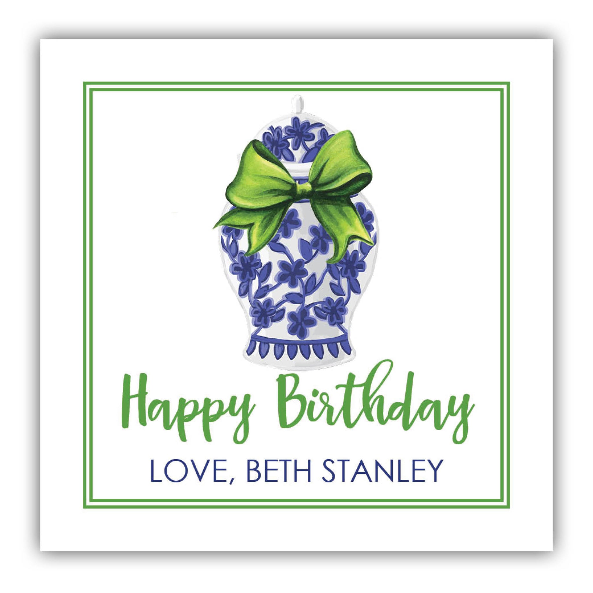 Ginger Jar Birthday Gift Labels