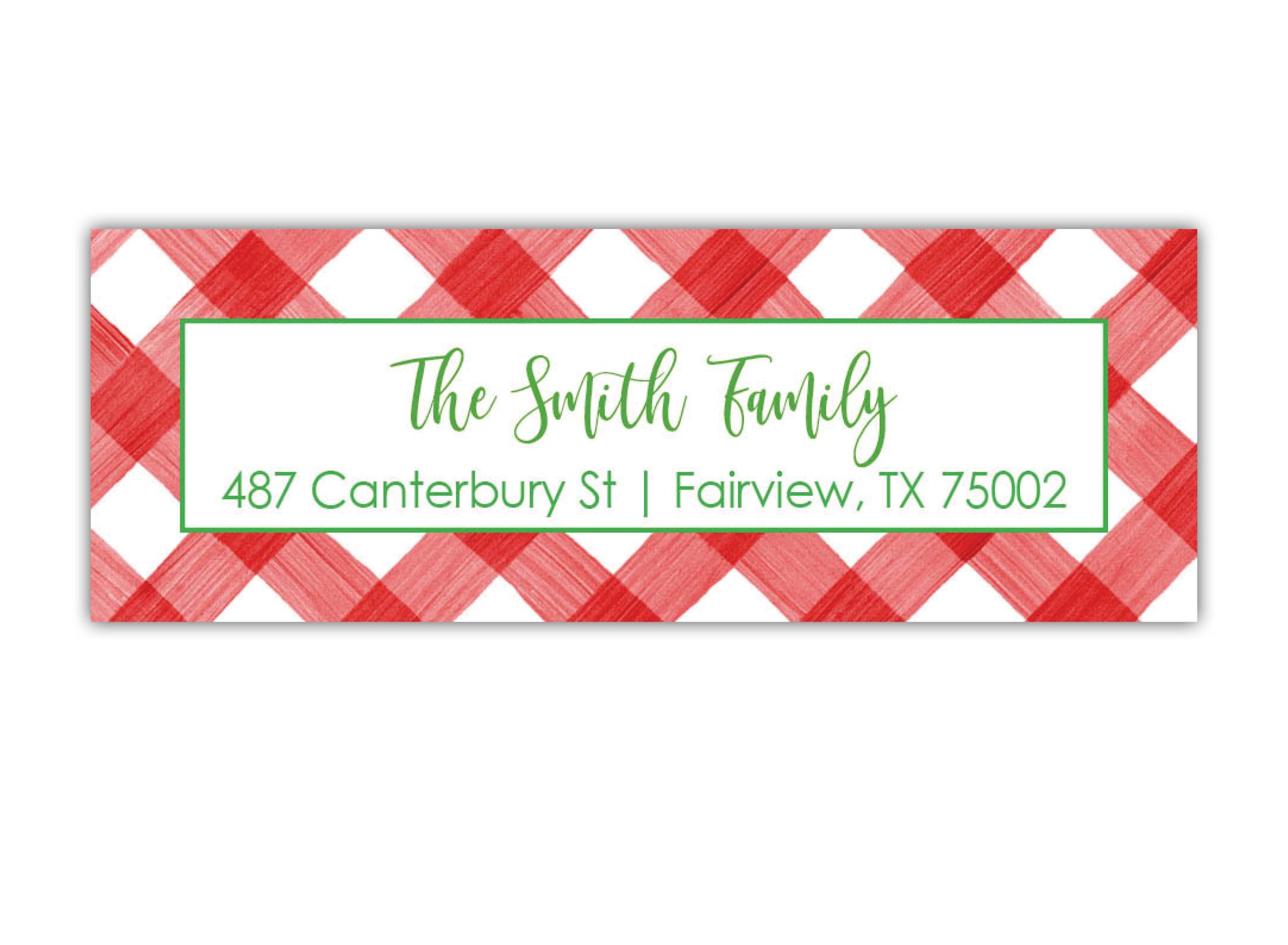 Gingham Address Label