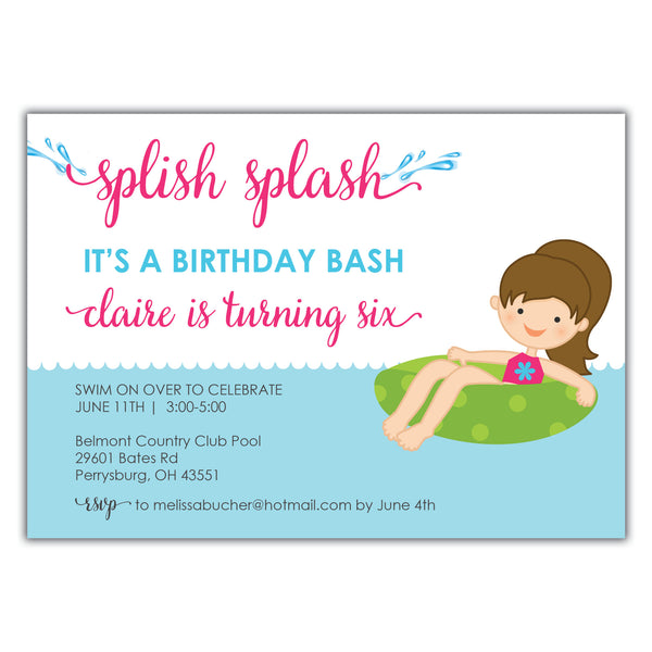 Pool Party Wording Ideas Pool Party Invitation Card Designs