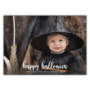 Handlettered Halloween Photo Card