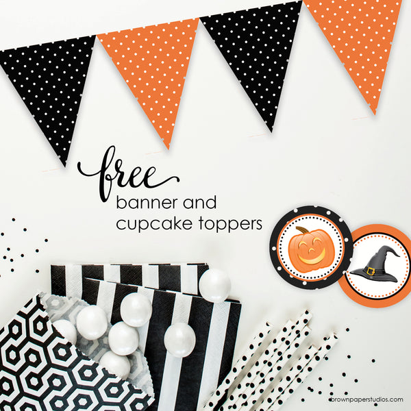 Halloween Banner and Cupcake Toppers