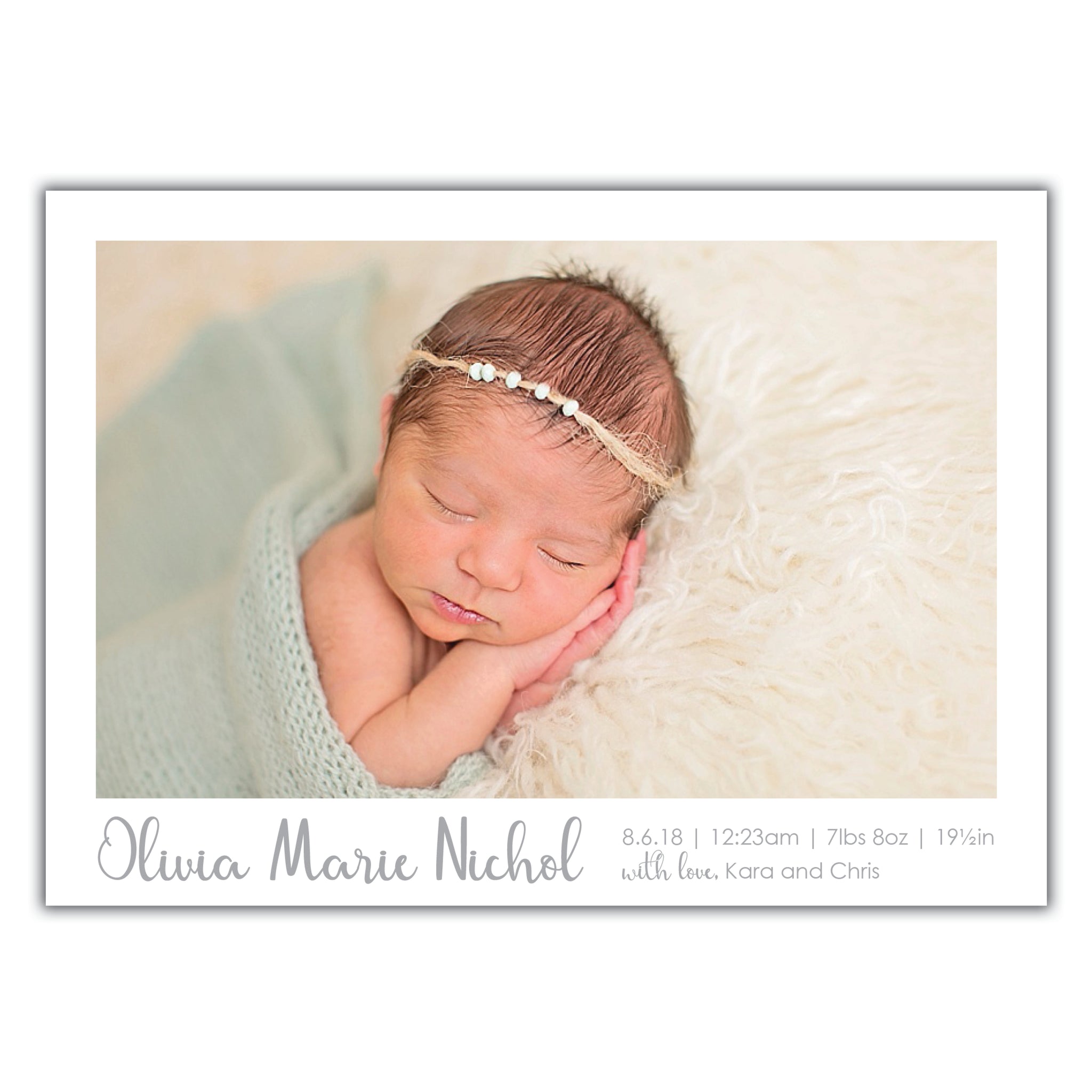 Hand Lettered Birth Announcement