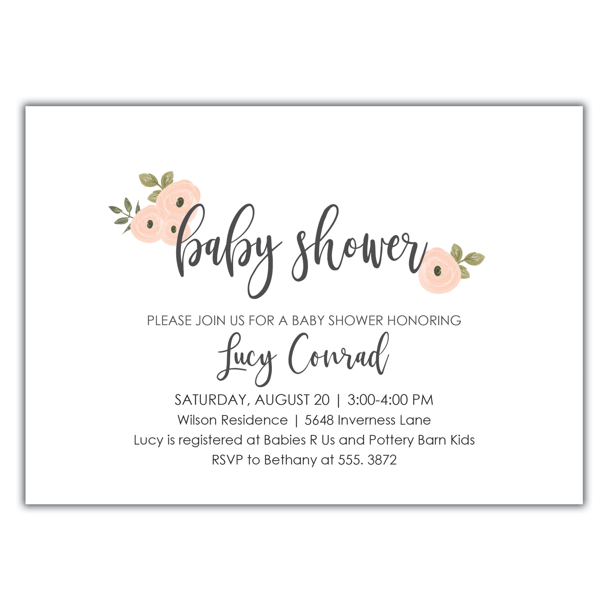 Floral Baby Shower Invitation