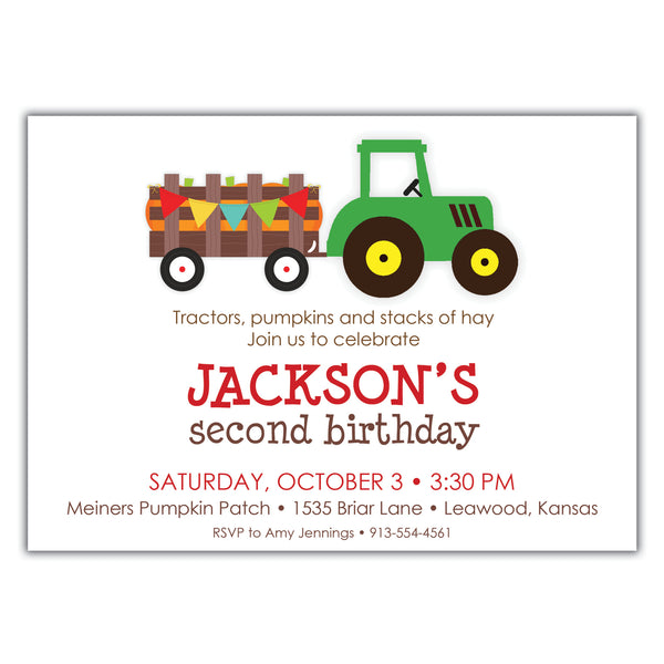 Tractor Ride Birthday Invitation