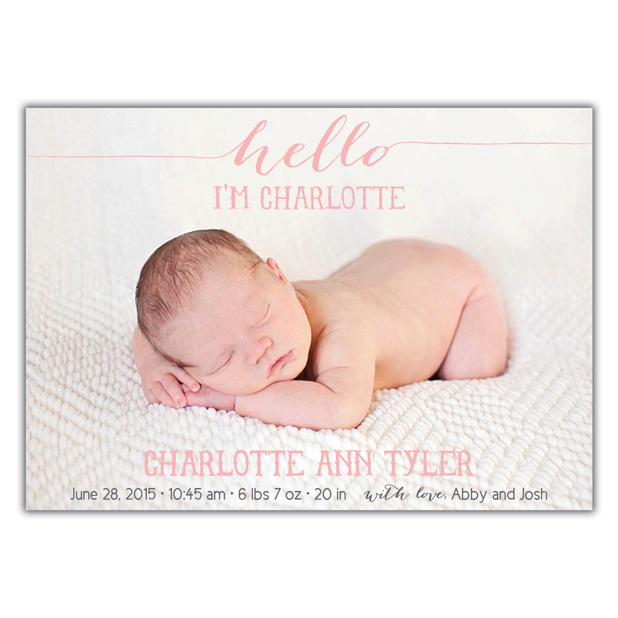 Hello Birth Announcement