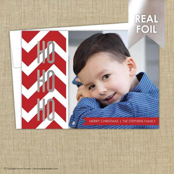 Foil Christmas Card. Ho Ho Ho