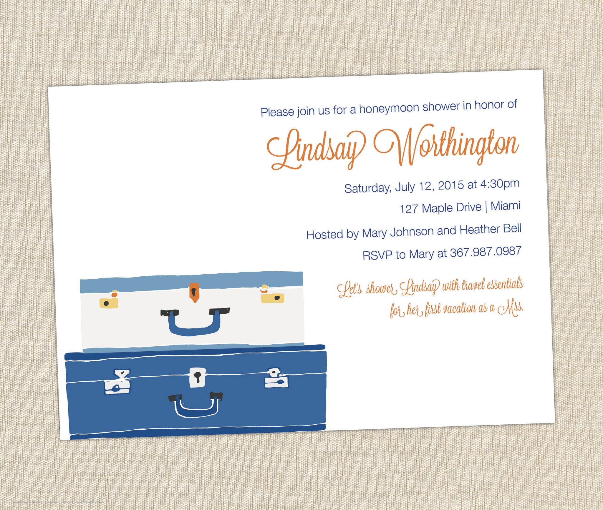 Honeymoon Shower Invitation
