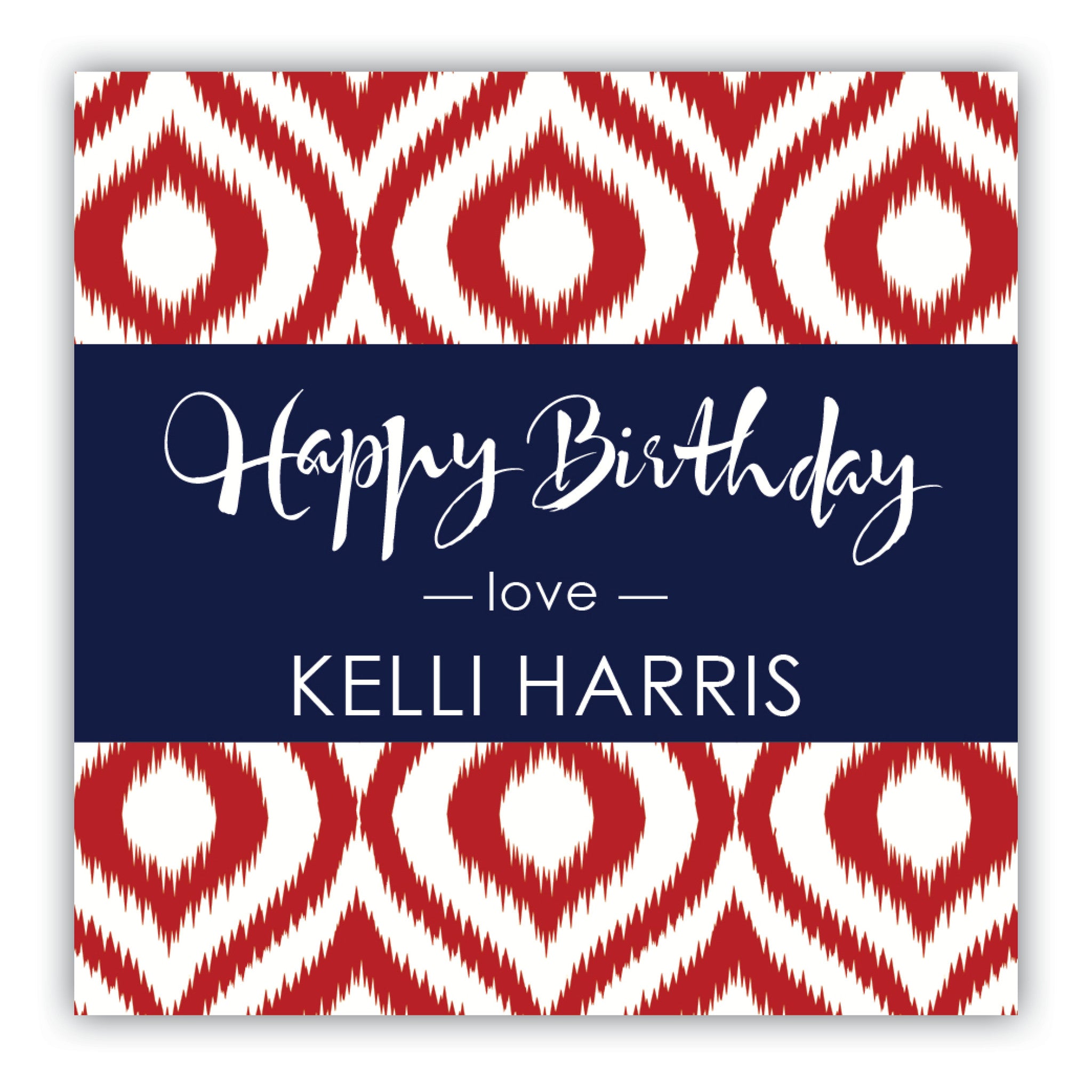 Ikat Birthday Gift Labels