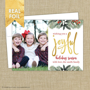 Foil Christmas Card. Joyful