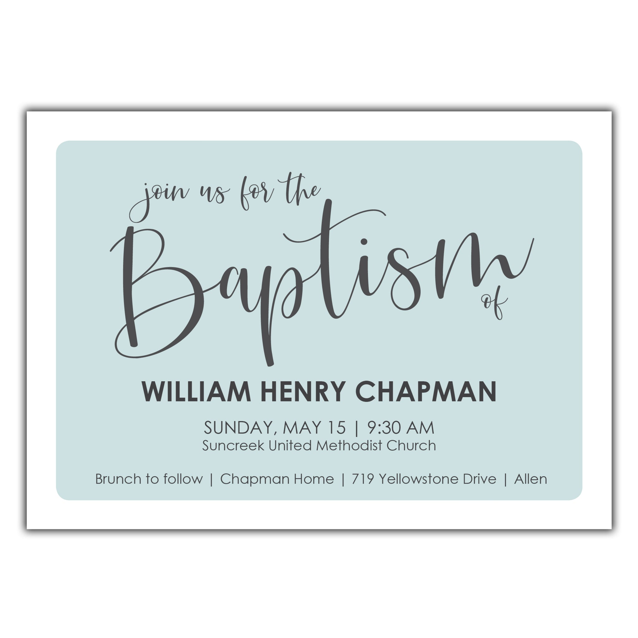 Boys Baptism Invitation