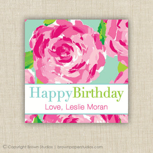 Floral Birthday Gift Labels