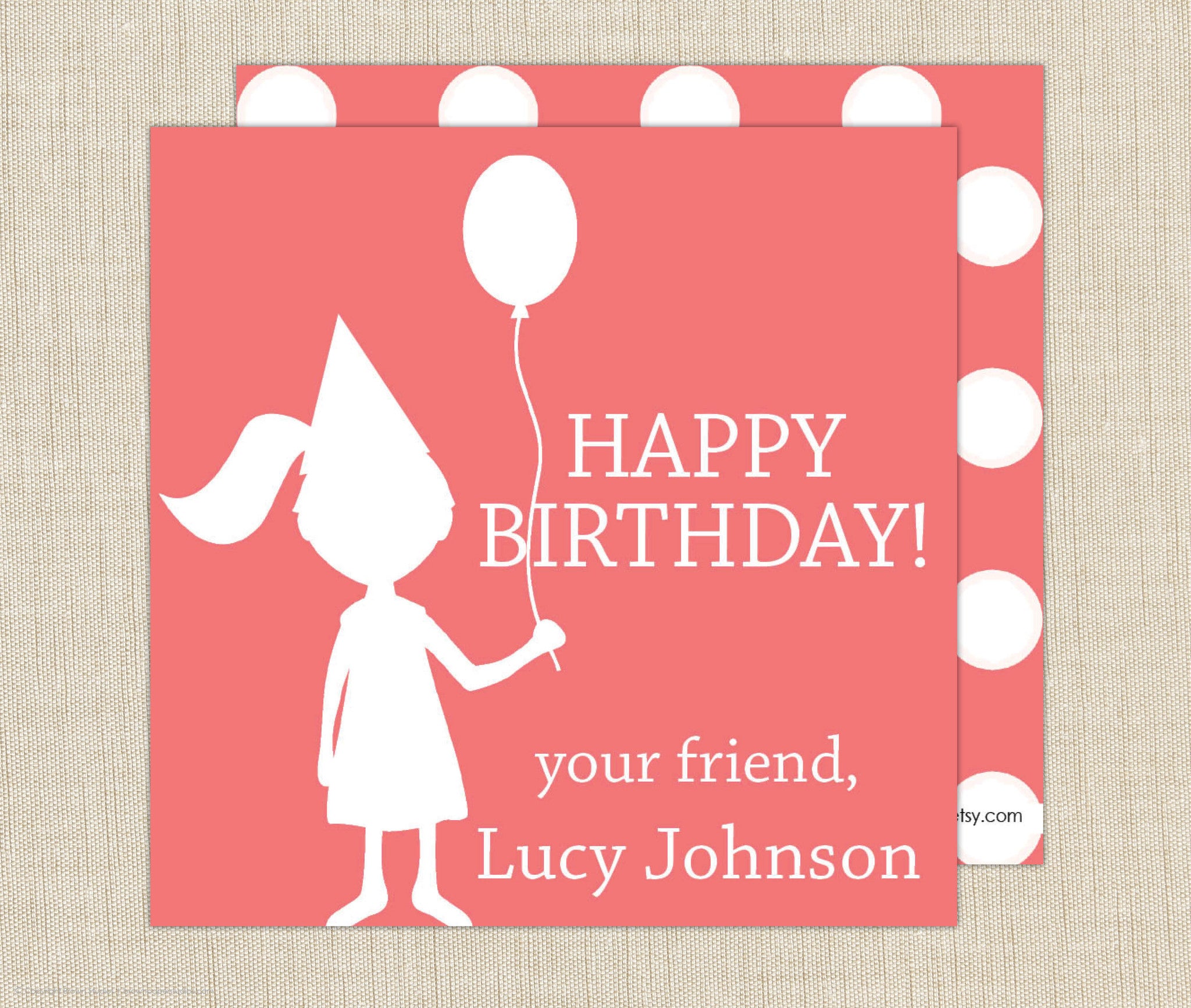 Little Girl Gift Enclosure Cards