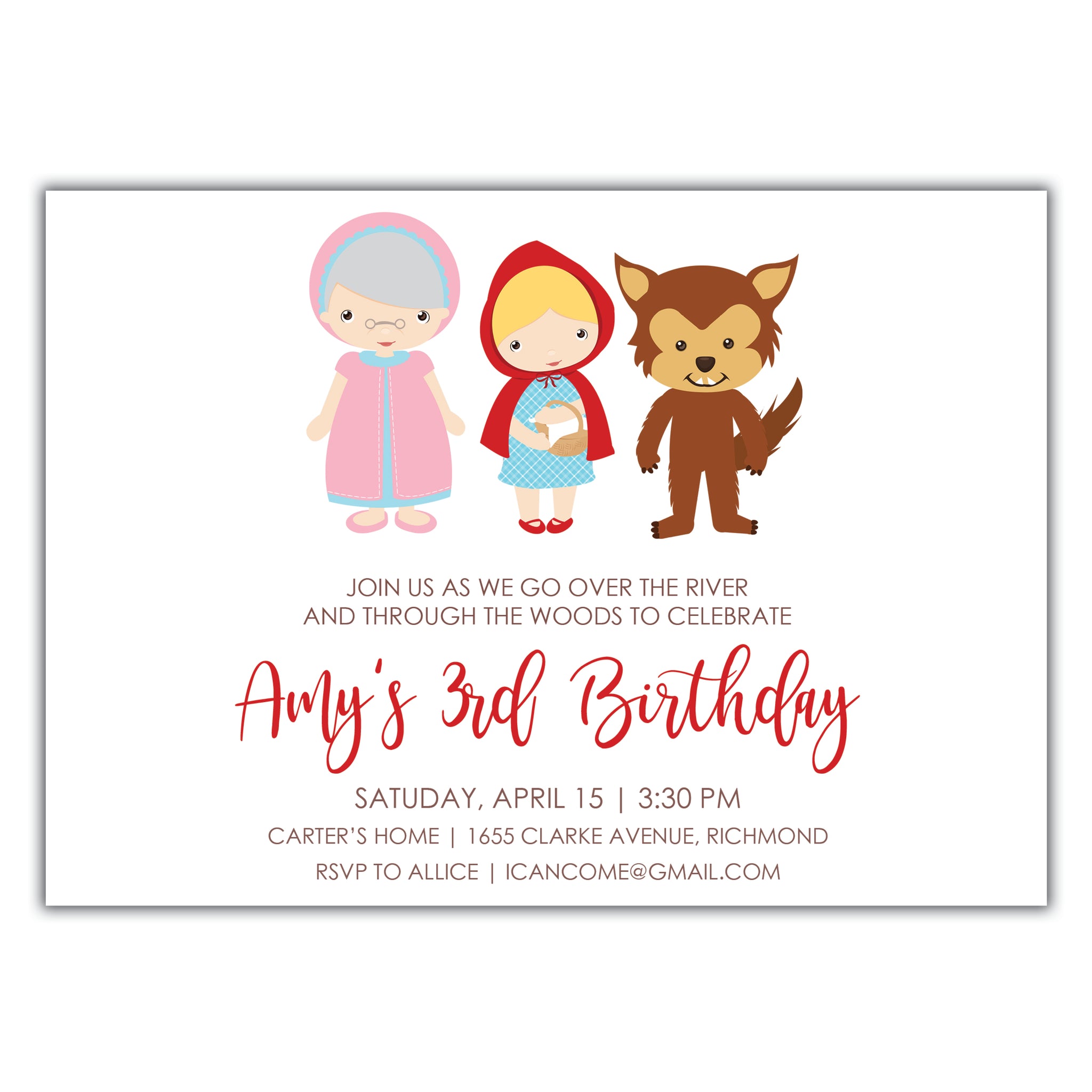 Little Red Riding Hood Invitation