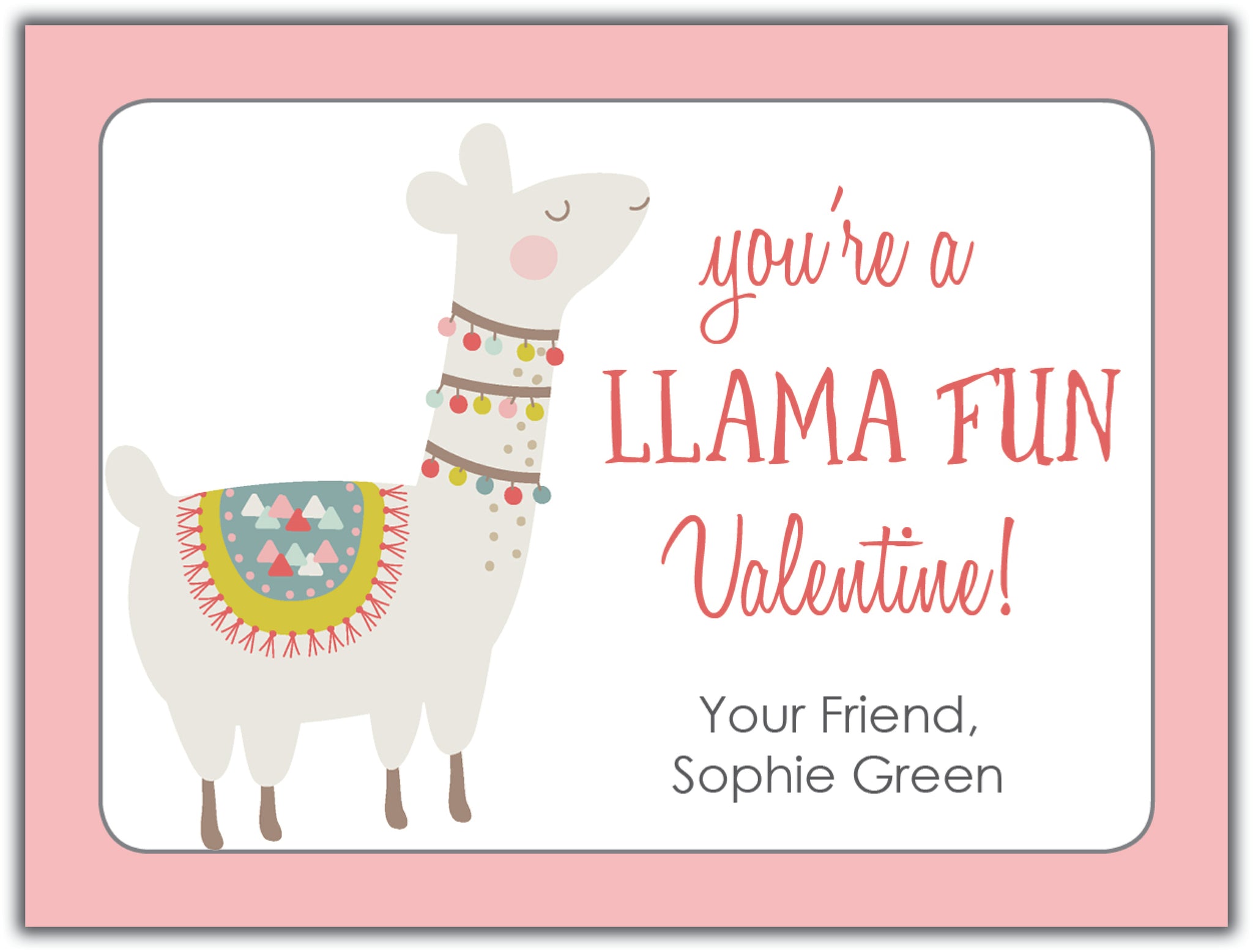 Llama Valentine Instant Download