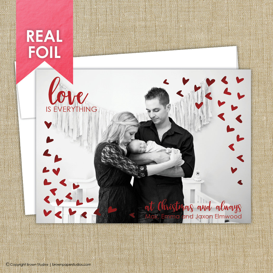 Foil Christmas Card. love