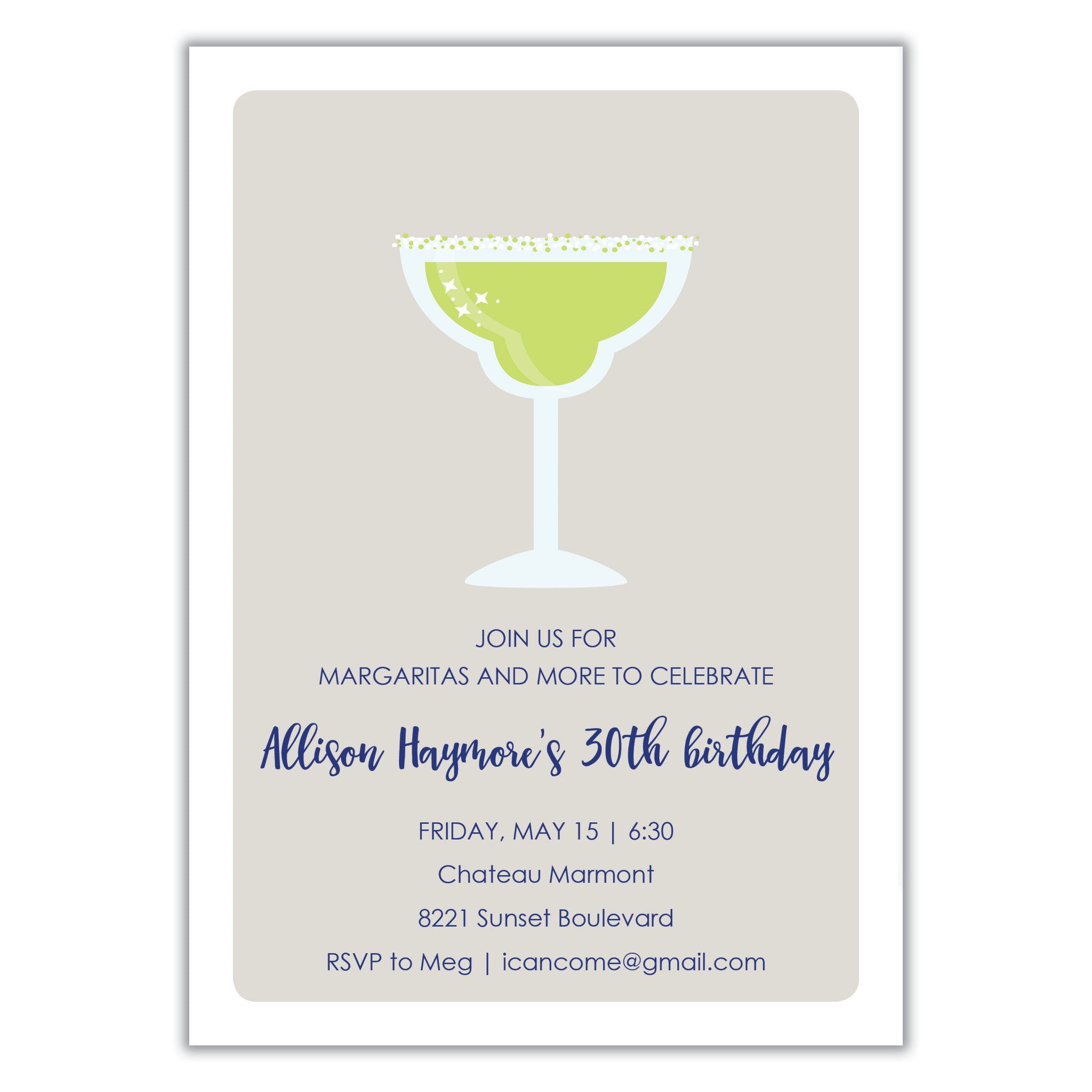 Margarita Birthday Invitation