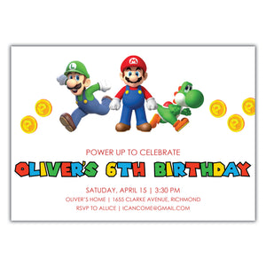Mario Birthday Invitation