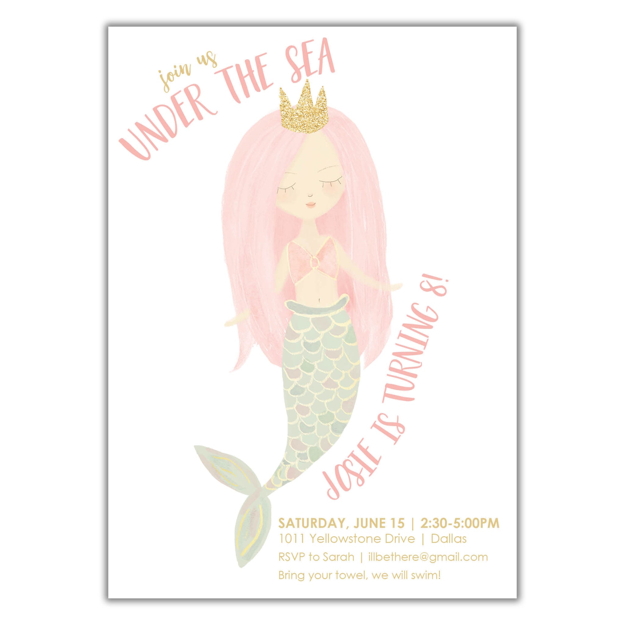 Mermaid Birthday Invitation