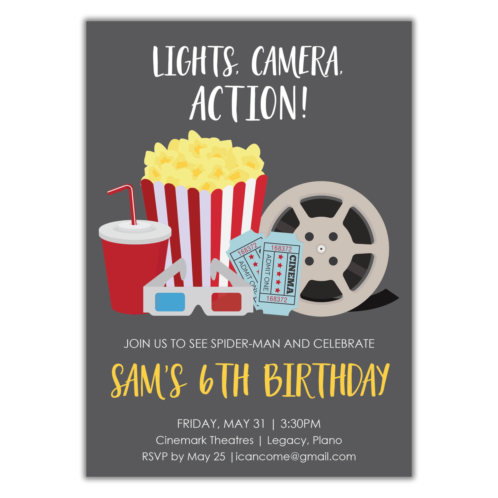 Movie Birthday Invitation