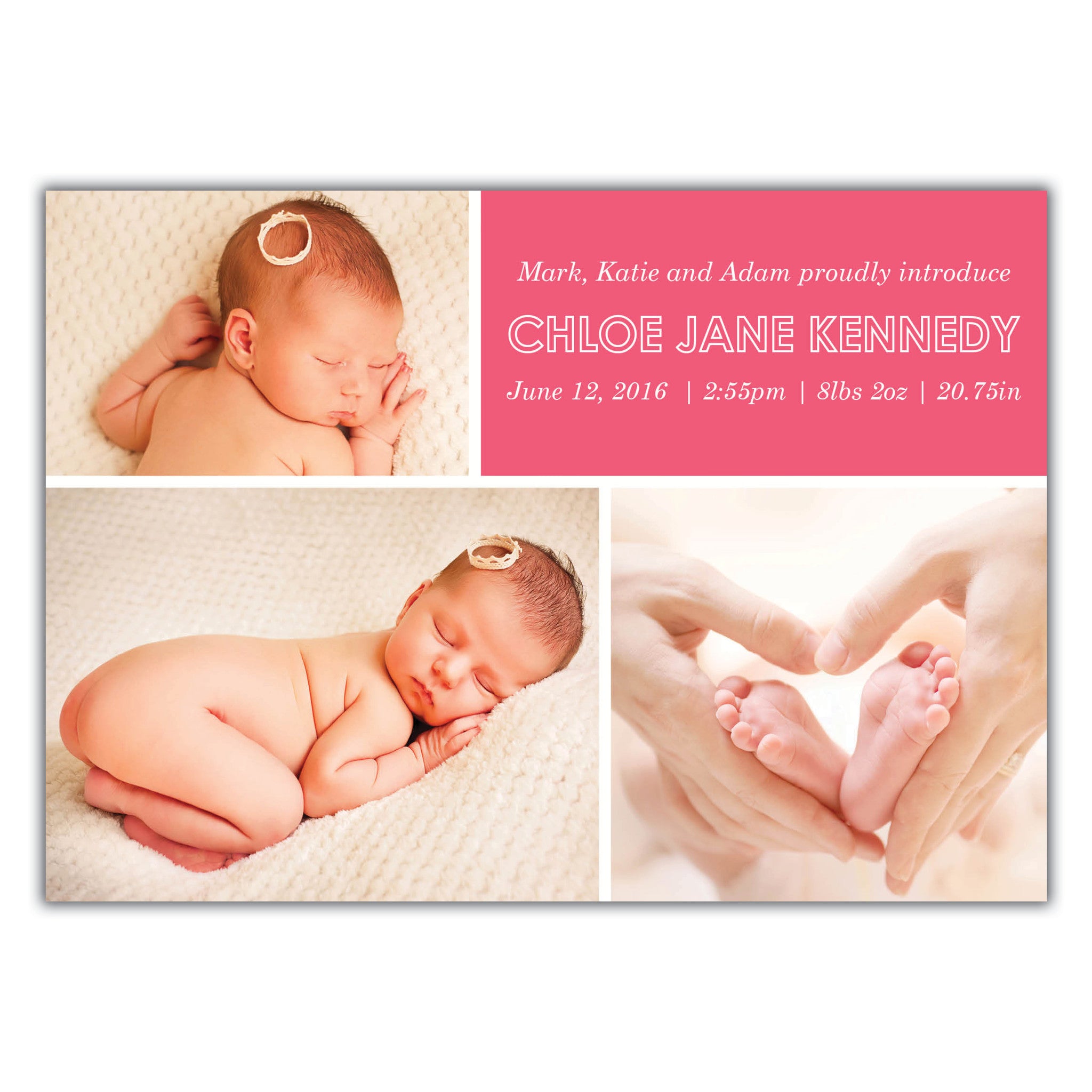 Multiple Photo Birth Announcement