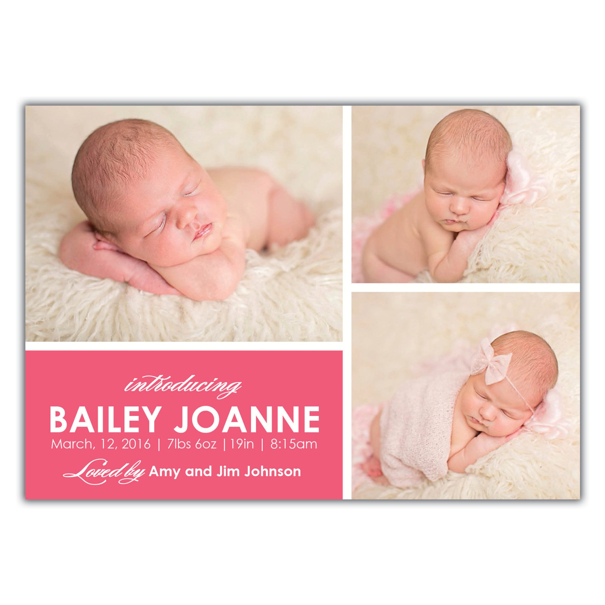 Multiple Photo Birth Announcement