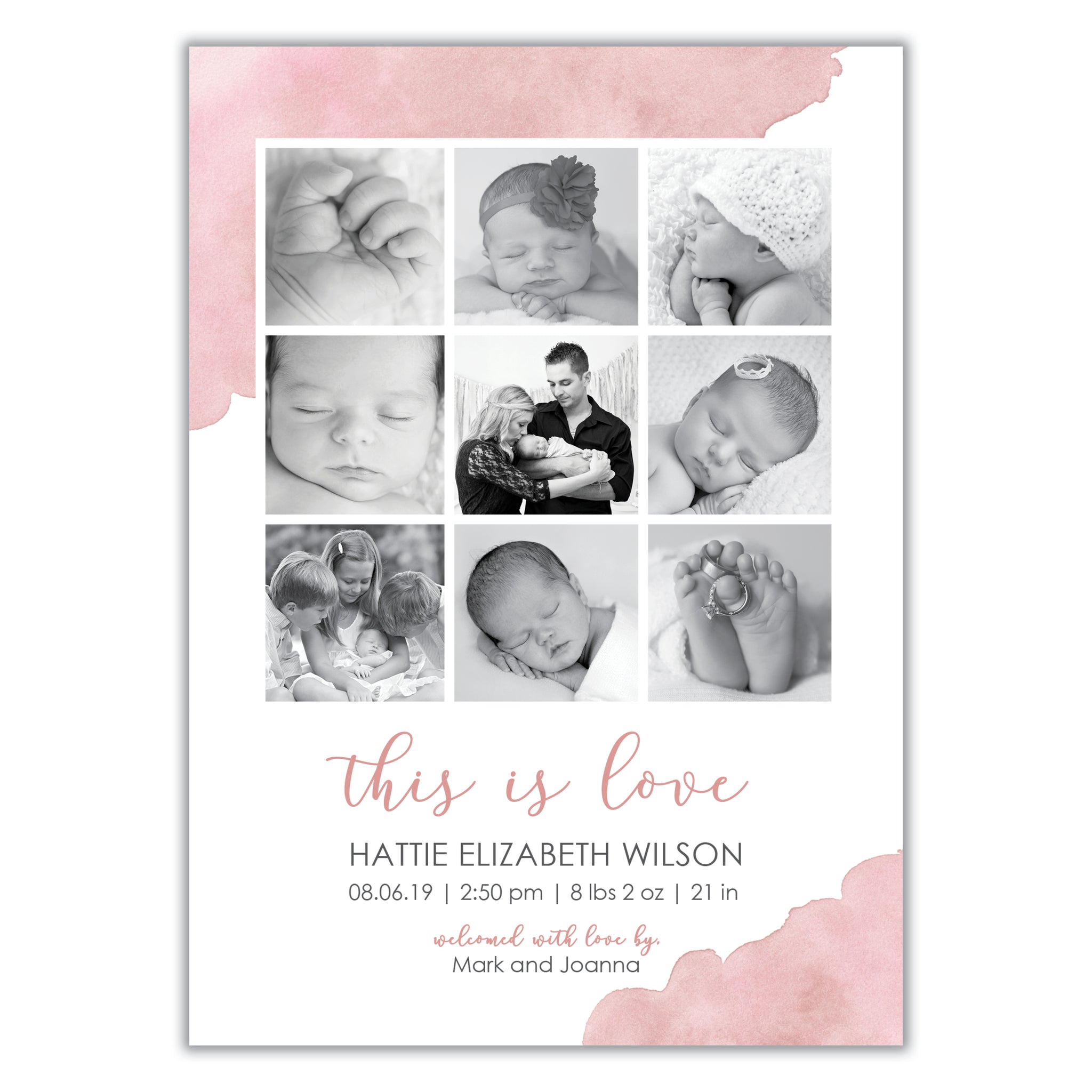 Watercolor Photo Announcement