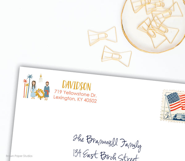Nativity Address Labels - Brown Paper Studios