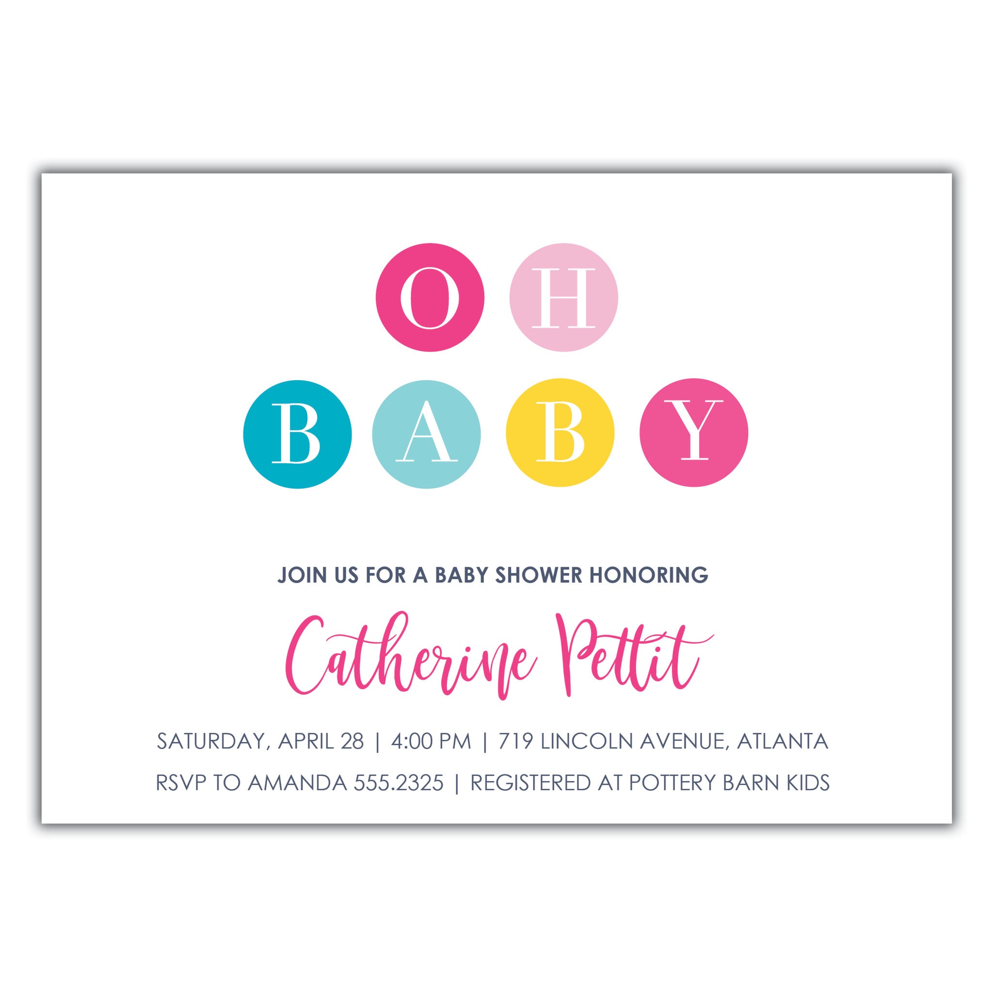 Oh Baby Shower Invitation