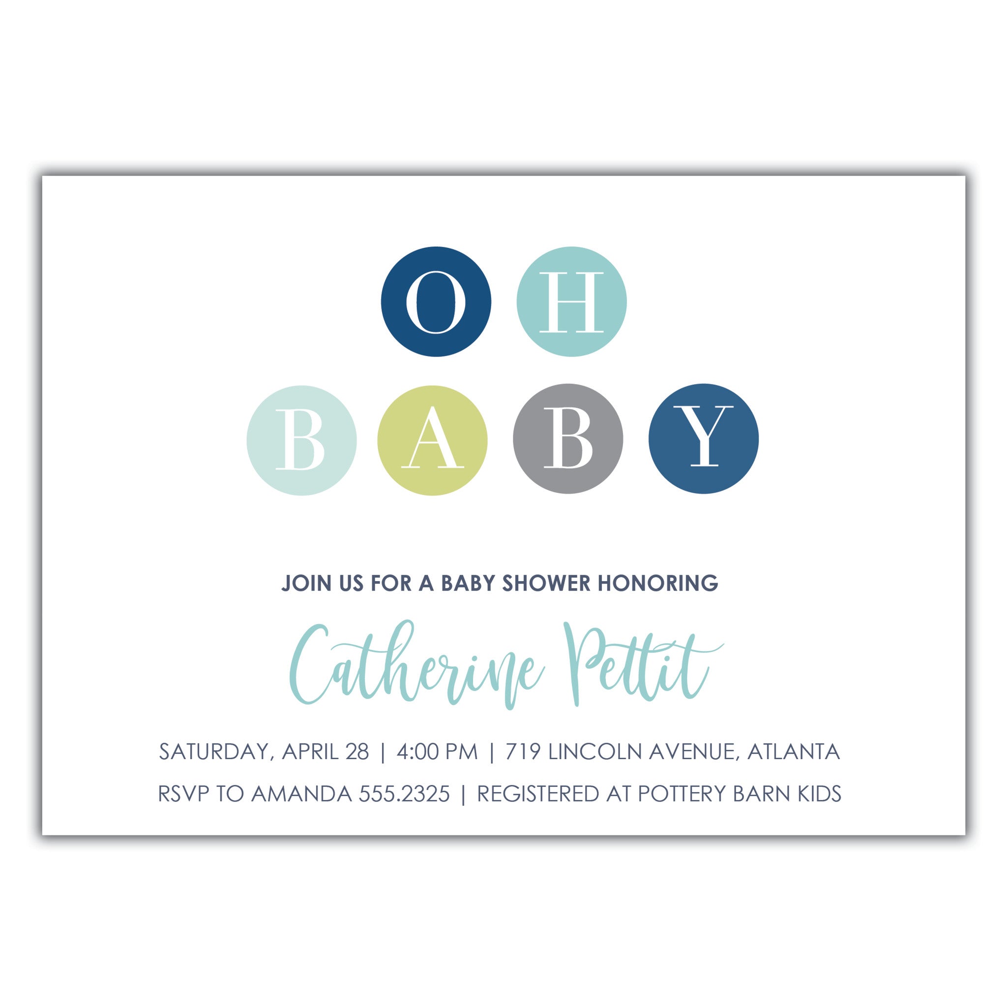 Oh boy Baby Shower Invitation