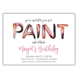 Paint Party Birthday Invitation