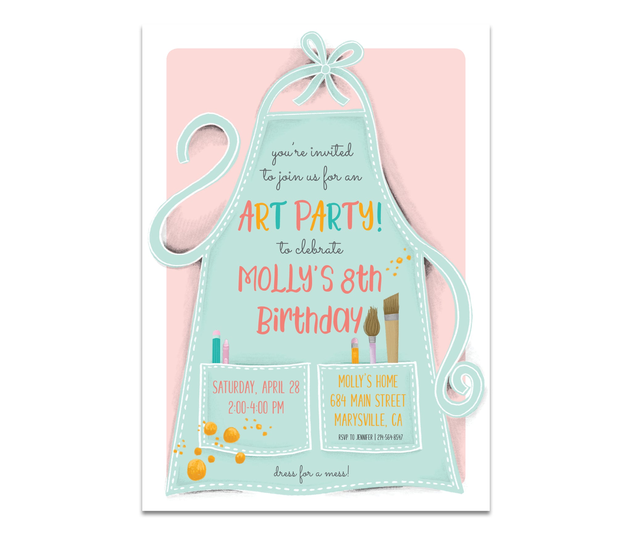 Paint Party Birthday Invitation