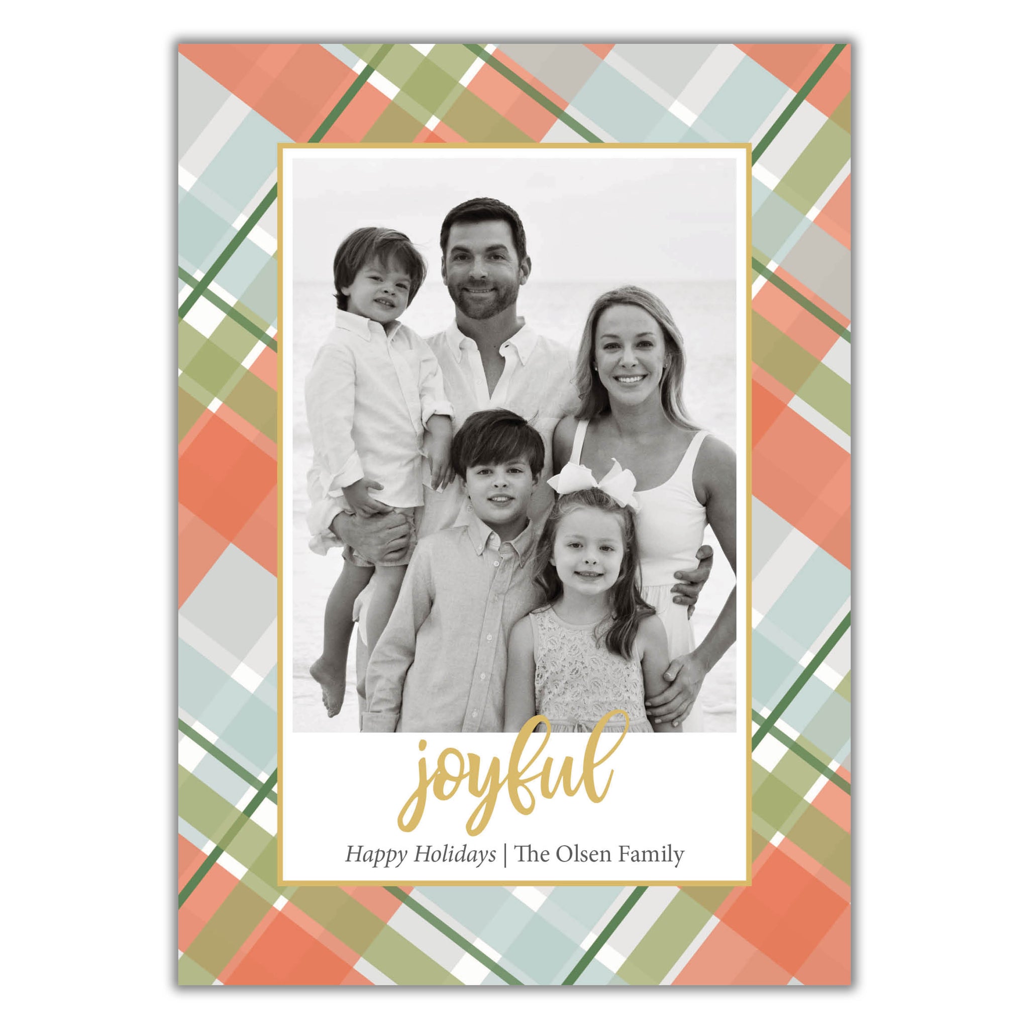 Pastel Plaid Christmas Card