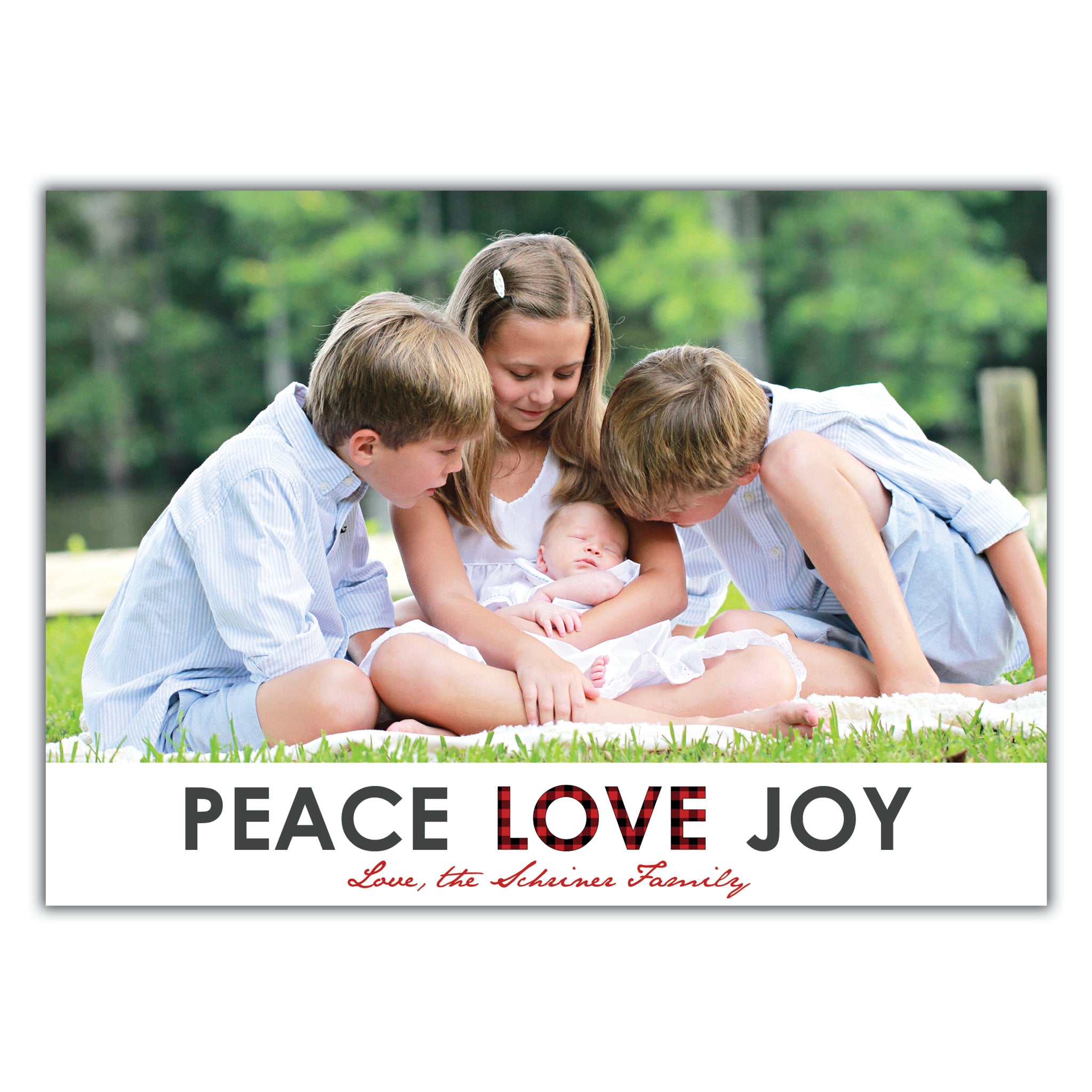 Peace Love Joy Christmas Card