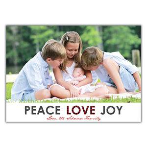 Peace Love Joy Christmas Card