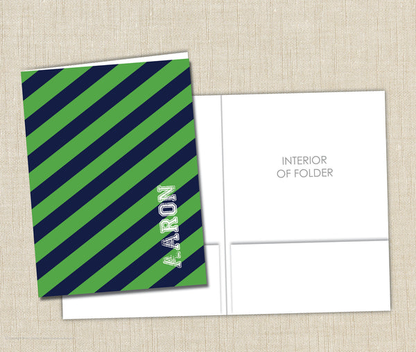 Personalized Folder Rugby Stripe