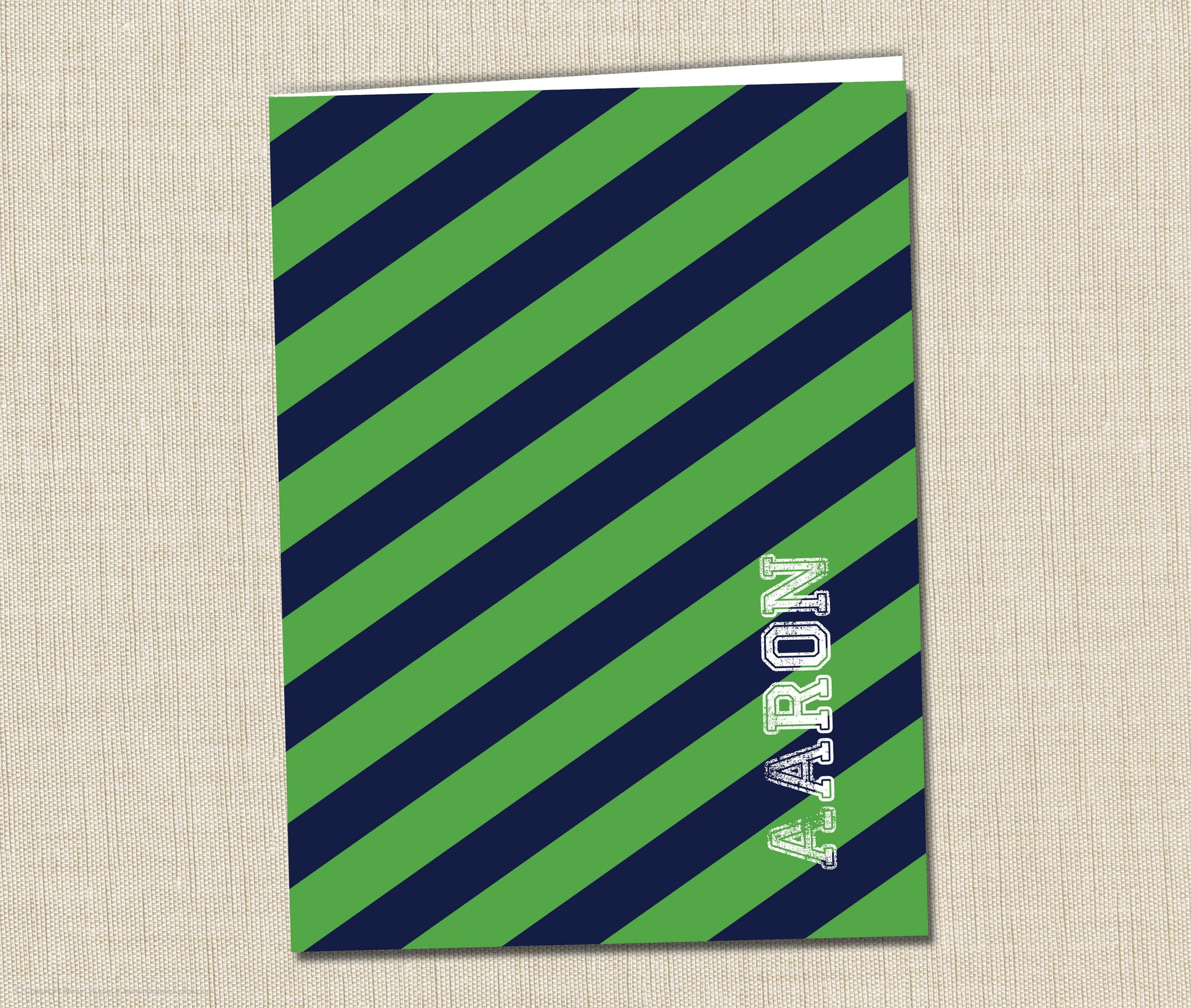 Personalized Folder Rugby Stripe