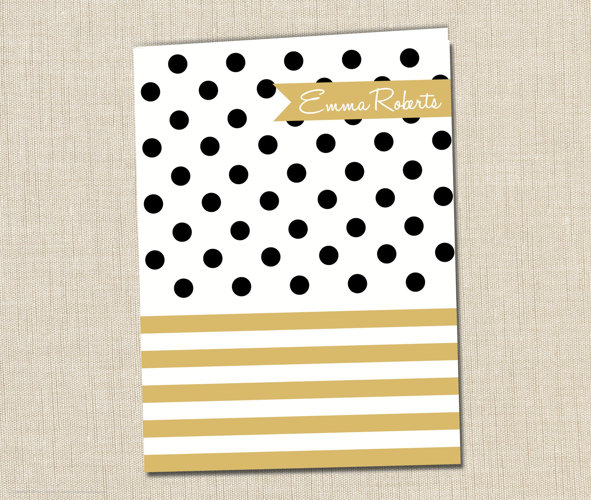 Personalized Folder Dots and Stripes