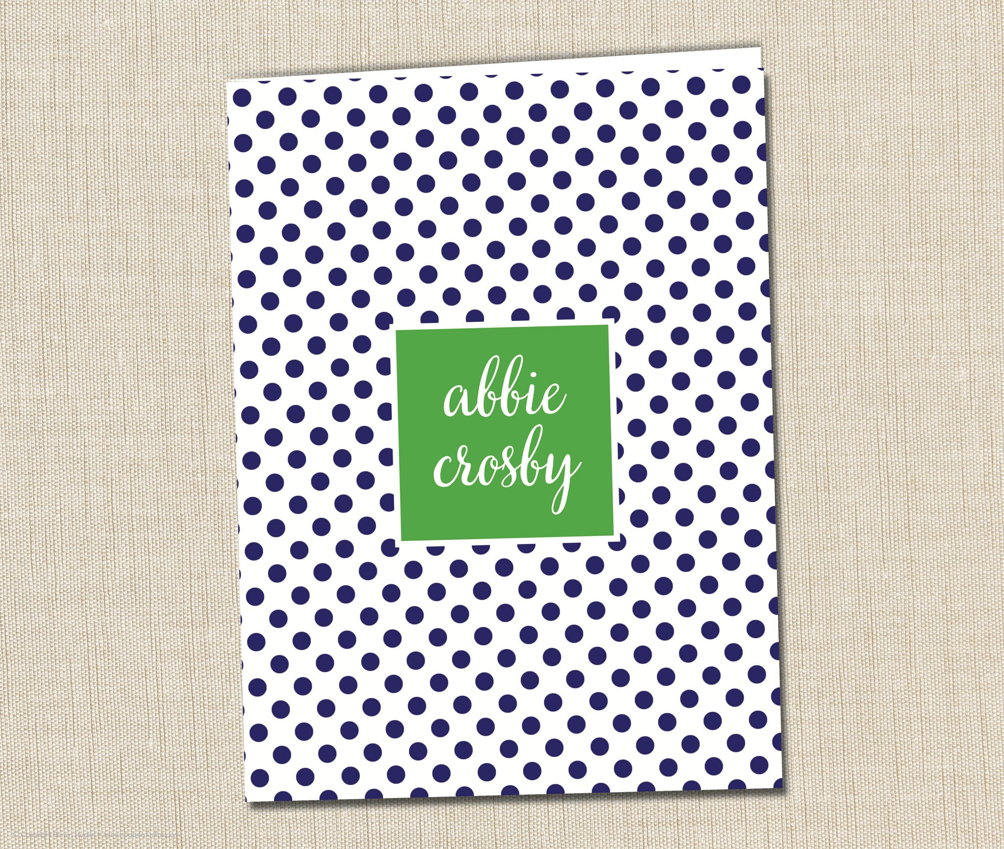 Personalized Folder Girls Swiss Dot