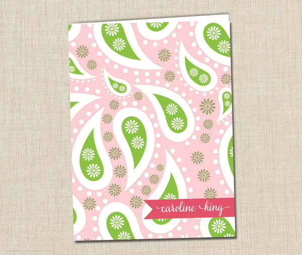Personalized Folder Pink Paisley
