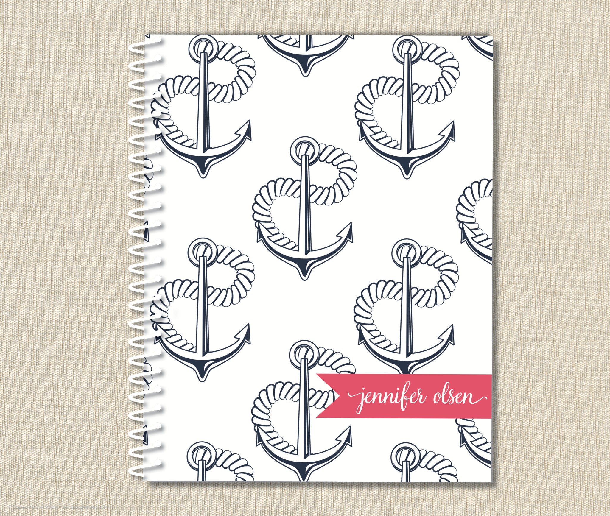 Personalized Anchor Spiral Notebook
