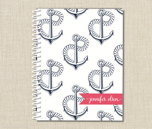 Personalized Anchor Spiral Notebook