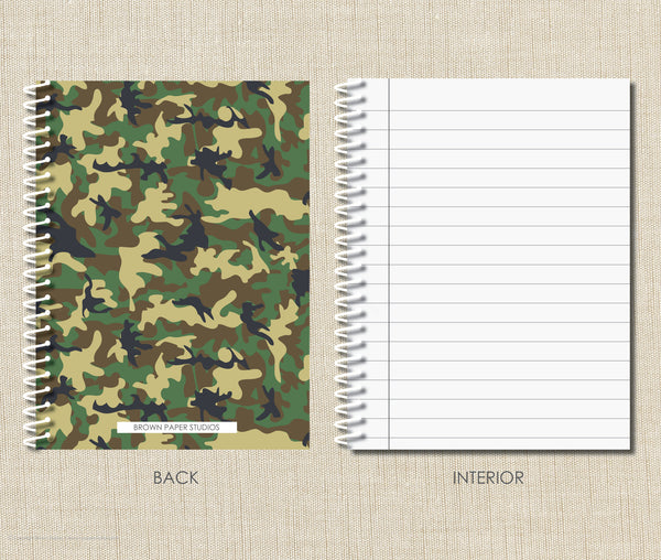 Personalized Camouflage Spiral Notebook