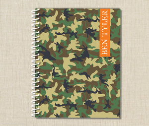 Personalized Camouflage Spiral Notebook