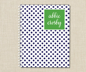 Personalized Swiss Dot Spiral Notebook