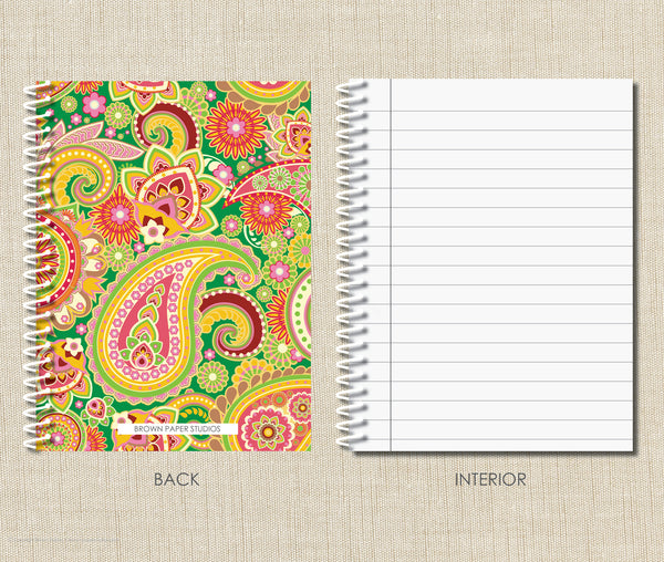 Personalized Paisley Spiral Notebook