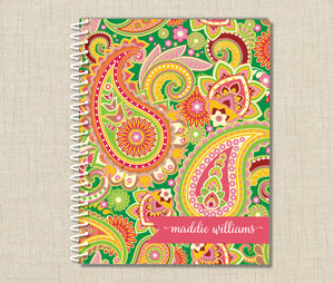 Personalized Paisley Spiral Notebook