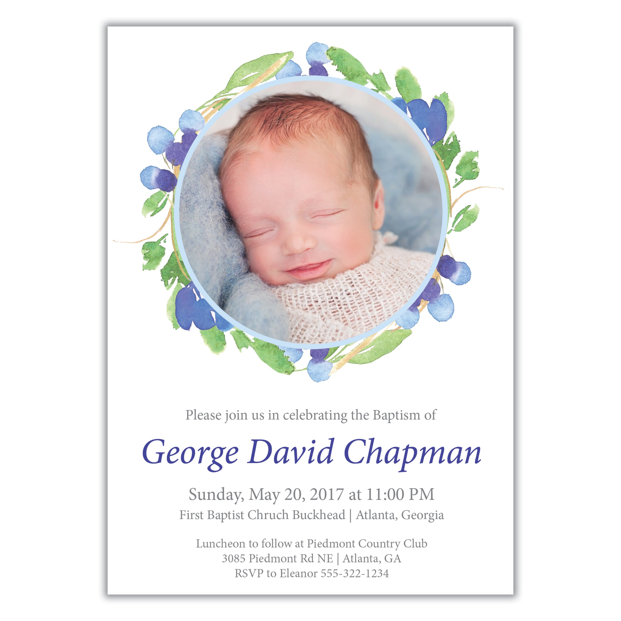 Photo Baptism Invitation